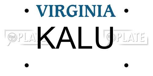 KALU Virginia License Plate