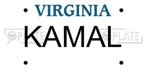 KAMAL Virginia License Plate