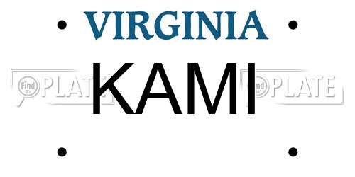 KAMI Virginia License Plate