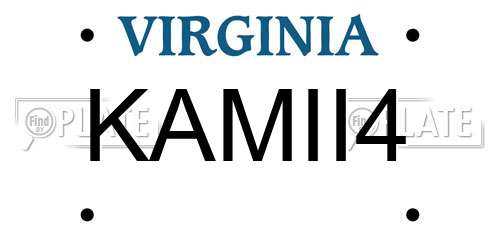 KAMII4 Virginia License Plate