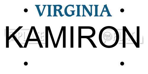 KAMIRON Virginia License Plate
