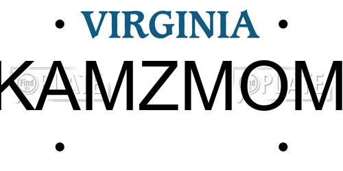KAMZMOM Virginia License Plate