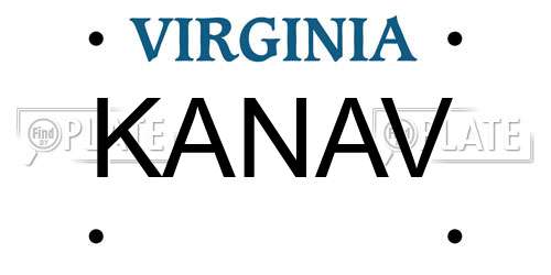 KANAV Virginia License Plate