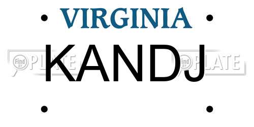 KANDJ Virginia License Plate