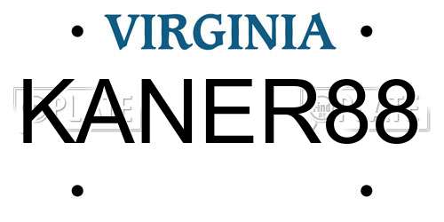KANER88 Virginia License Plate