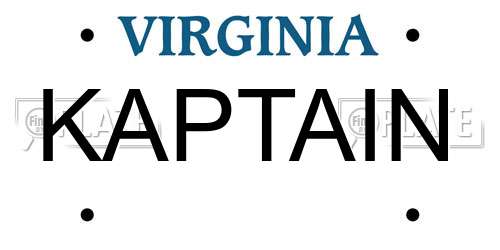KAPTAIN Virginia License Plate