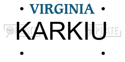 KARKIU Virginia License Plate