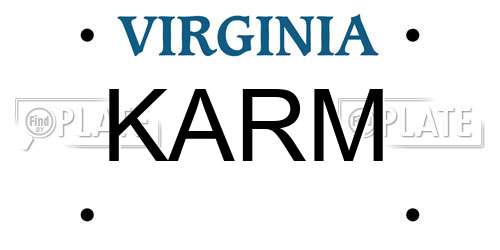KARM Virginia License Plate