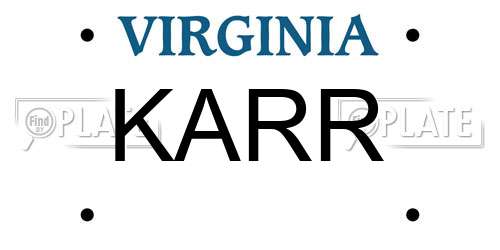 KARR Virginia License Plate