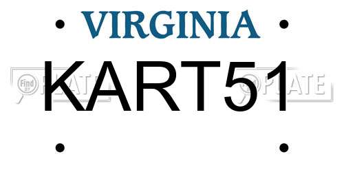 KART51 Virginia License Plate
