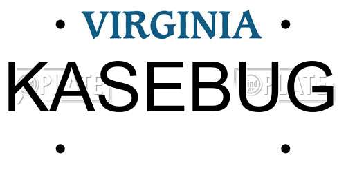 KASEBUG Virginia License Plate