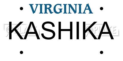 KASHIKA Virginia License Plate