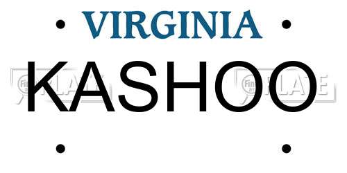 KASHOO Virginia License Plate