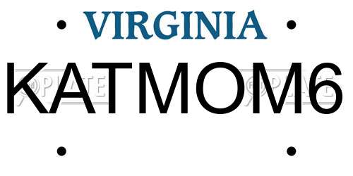 KATMOM6 Virginia License Plate