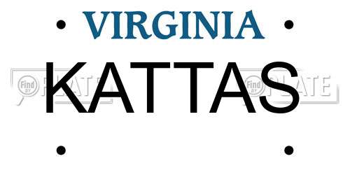 KATTAS Virginia License Plate