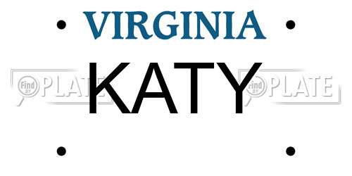 KATY Virginia License Plate