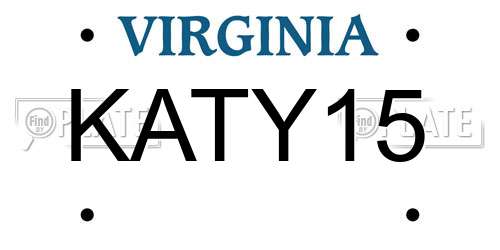KATY15 Virginia License Plate