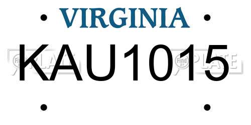 KAU1015 Virginia License Plate