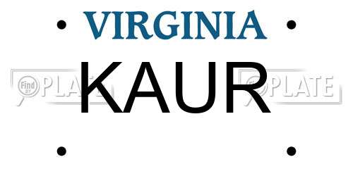 KAUR Virginia License Plate