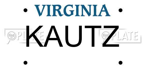 KAUTZ Virginia License Plate