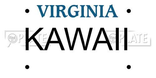 KAWAII Virginia License Plate