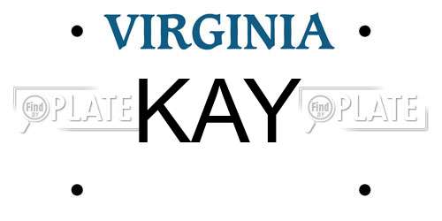 KAY Virginia License Plate