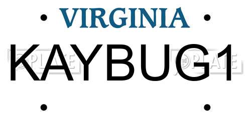 KAYBUG1 Virginia License Plate