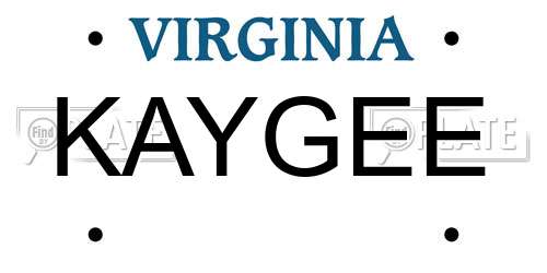 KAYGEE Virginia License Plate