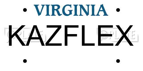 KAZFLEX Virginia License Plate
