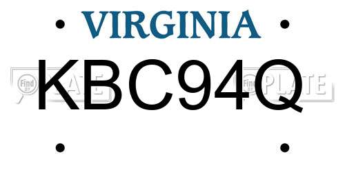 KBC94Q Virginia License Plate