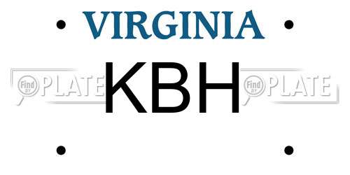 KBH Virginia License Plate