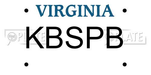 KBSPB Virginia License Plate