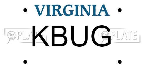 KBUG Virginia License Plate