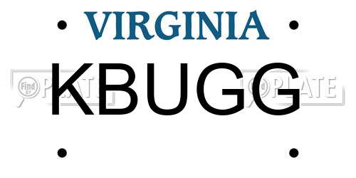 KBUGG Virginia License Plate