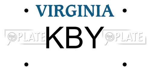 KBY Virginia License Plate