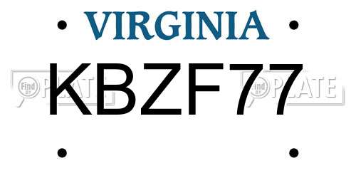 KBZF77 Virginia License Plate
