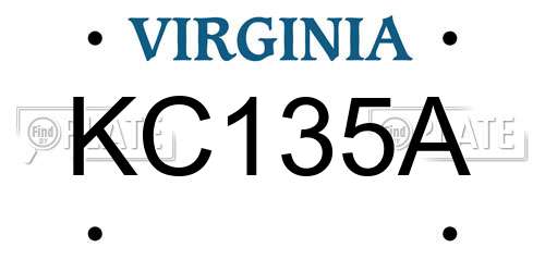 KC135A Virginia License Plate