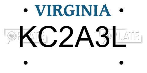 KC2A3L Virginia License Plate