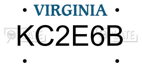 KC2E6B Virginia License Plate