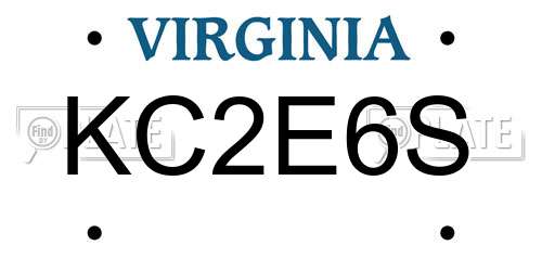 KC2E6S Virginia License Plate