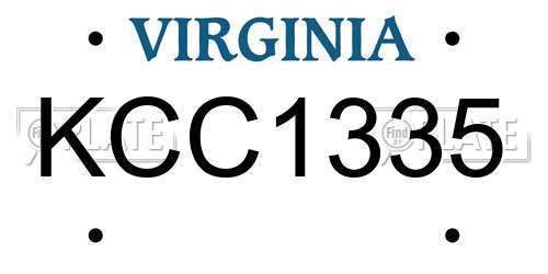 KCC1335 Virginia License Plate