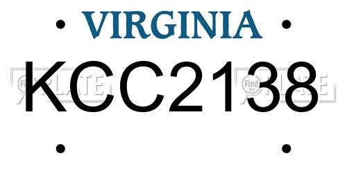 KCC2138 Virginia License Plate