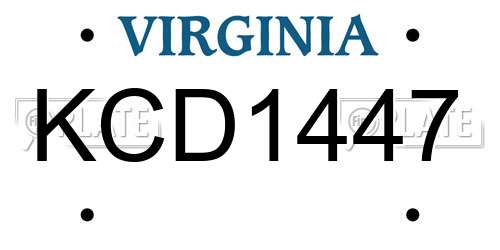 KCD1447 Virginia License Plate