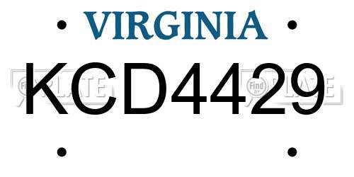 KCD4429 Virginia License Plate