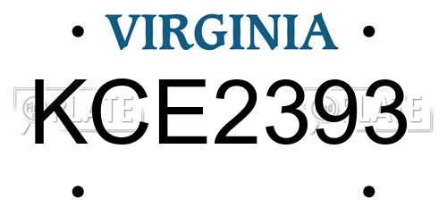 KCE2393 Virginia License Plate