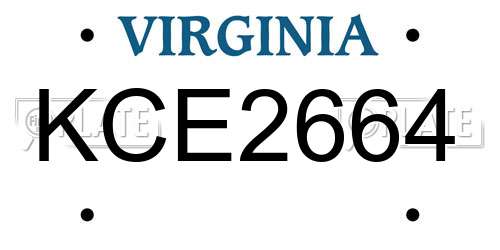KCE2664 Virginia License Plate