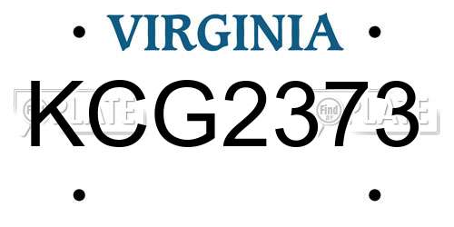 KCG2373 Virginia License Plate