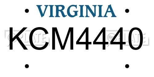 KCM4440 Virginia License Plate