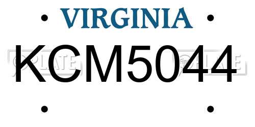 KCM5044 Virginia License Plate