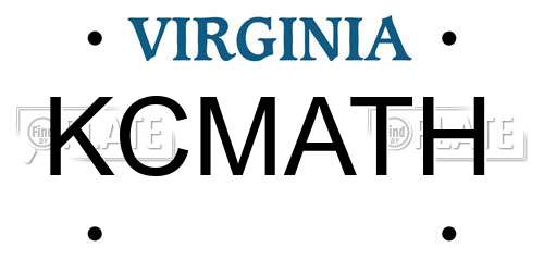 KCMATH Virginia License Plate